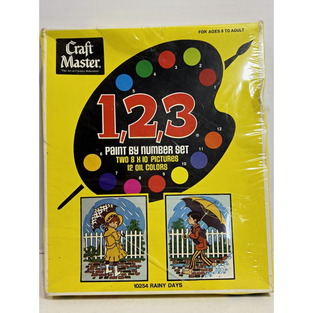 Vintage 1975 Craft Master Rainy Days Paint by Number Set 10254 Sealed